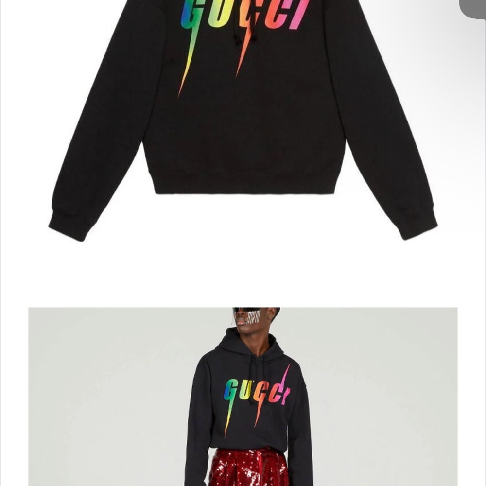 Gucci Black Sweatshirt with Multicolor Logo